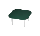 PLAYFORM 25 modulární hravé stoly, výška 520 mm, kovová podnož bílá, deska 25 mm, zelený onyx